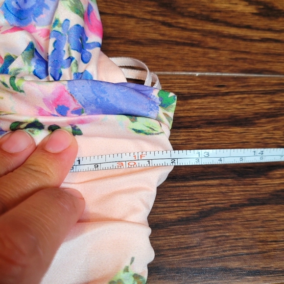 Zara NEW Halter Cropped Top Pink Purple Floral Pattern Zipper Side Size Small - Picture 14 of 15